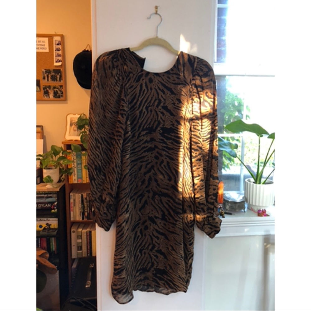 NWT Ganni Tiger Silk Dress